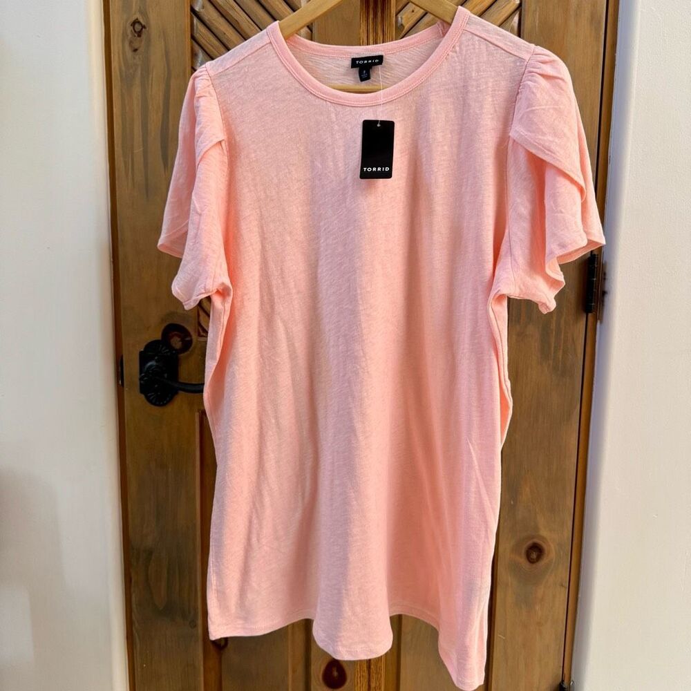 NWT Torrid tulip sleeve slub cotton tee 3